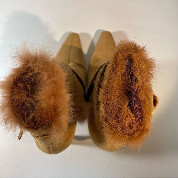 Antonio Melani suede fur trimmed stiletto ankle booties 6 - Picture 4 of 13